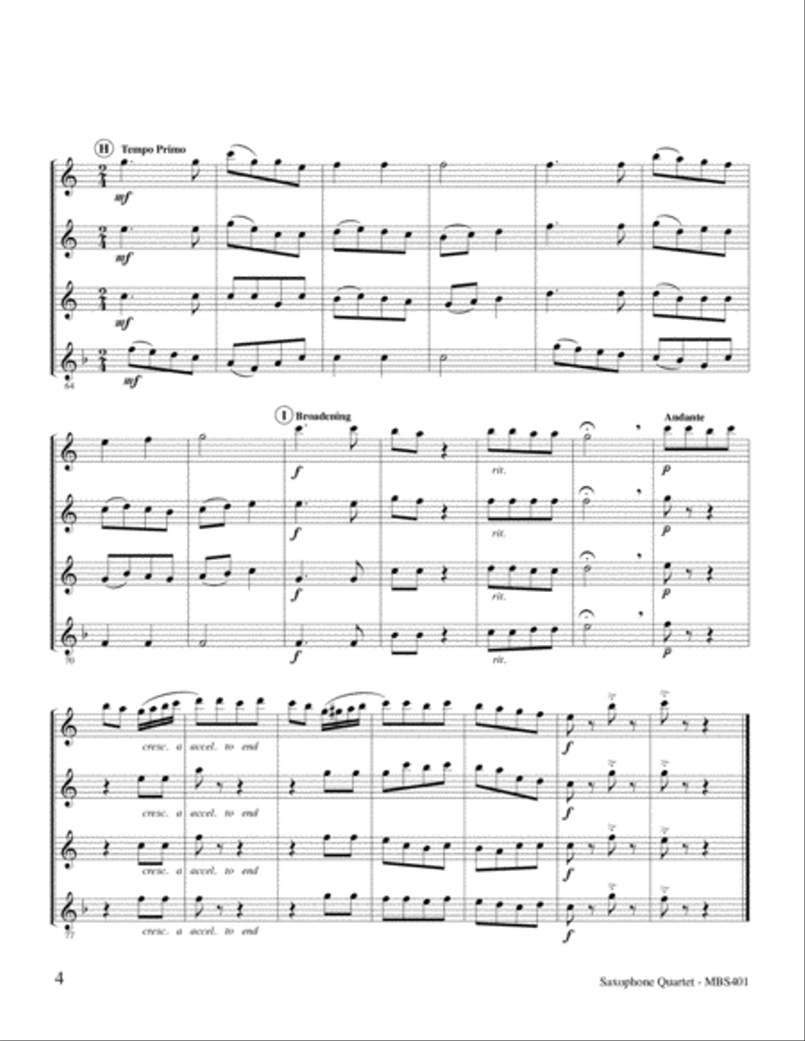 Count Your Blessings Saxophone Quartet scores gallery preview page 4