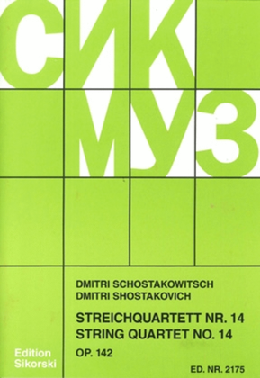 Book cover for String Quartet No. 14, Op. 142