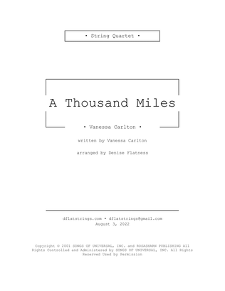 Book cover for A Thousand Miles