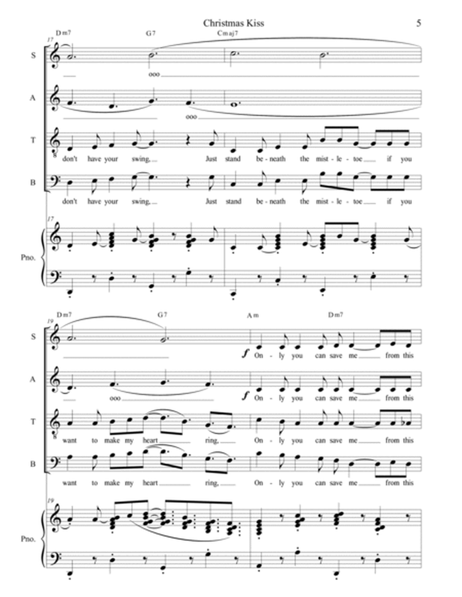 Christmas Kiss for SATB Choir and Piano image number null