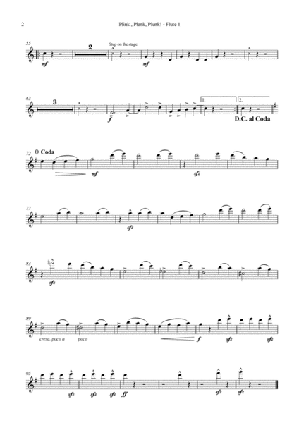 Plink, Plank, Plunk! - for Flute Quartet (4 C Flutes) arr. Carson Yu image number null