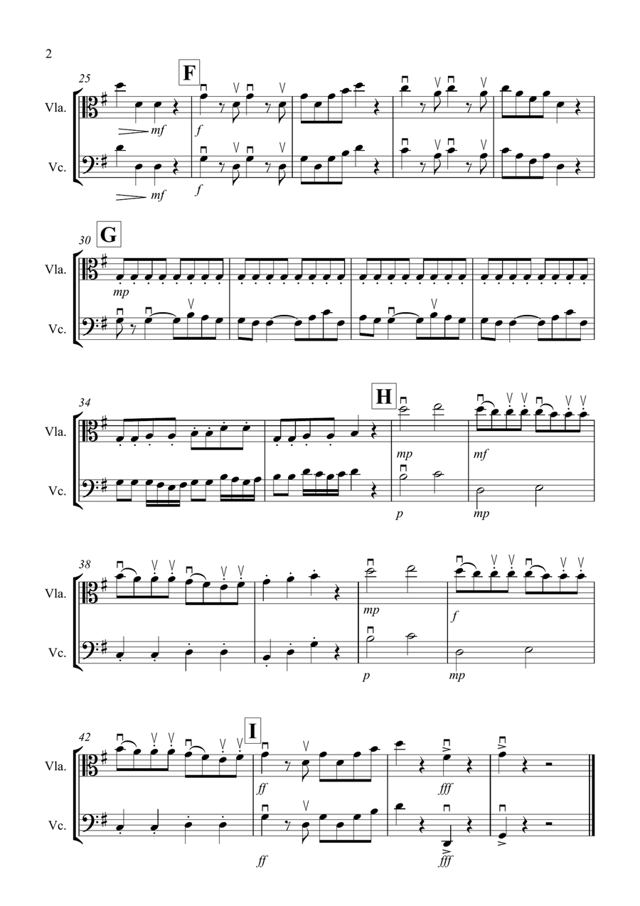 Eine Kleine Nachtmusik (1st movement) for Viola and Cello Duet String Duet scores gallery preview page 2