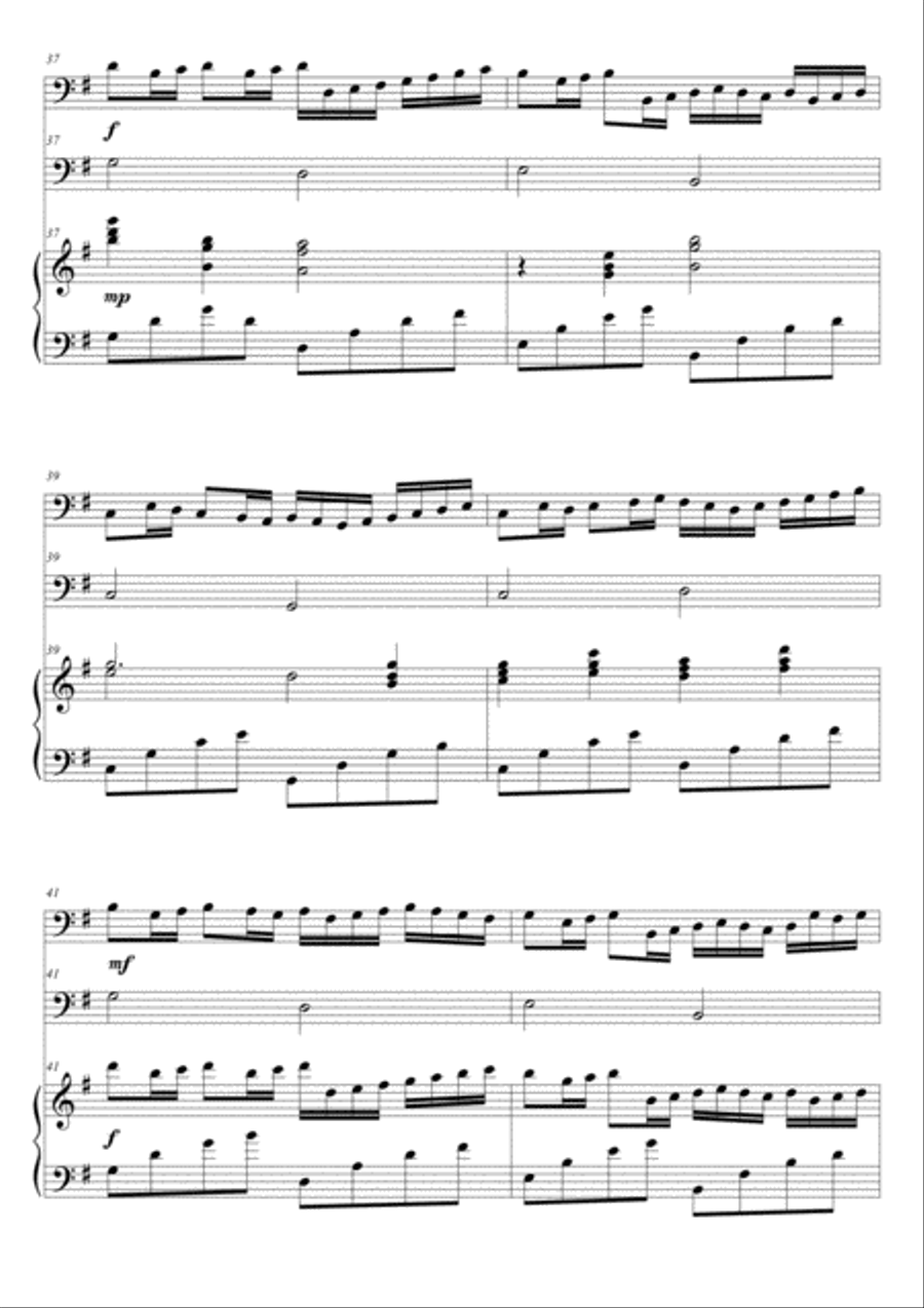 Canon in G Major 2 Cellos & Piano String Duet scores gallery preview page 4