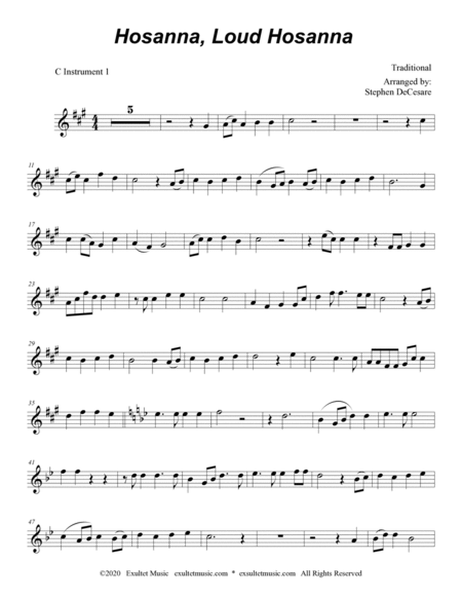 Hosanna, Loud Hosanna (Duet for C-Instruments - Piano accompaniment) image number null