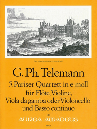 Book cover for 5th Paris Quartet E minor TWV 43:e1