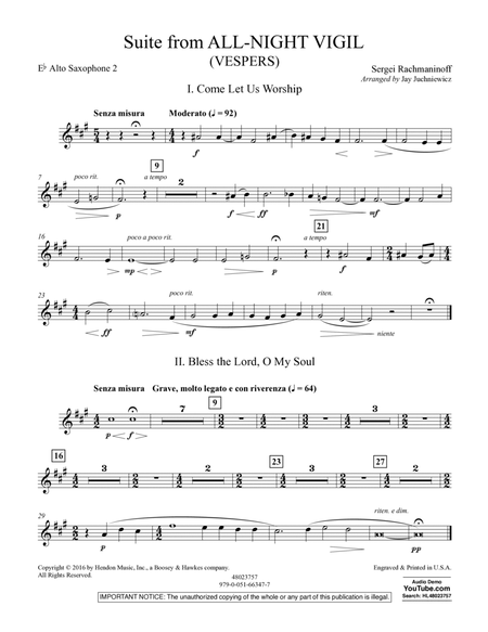 Suite from All-Night Vigil (Vespers) - Eb Alto Saxophone 2