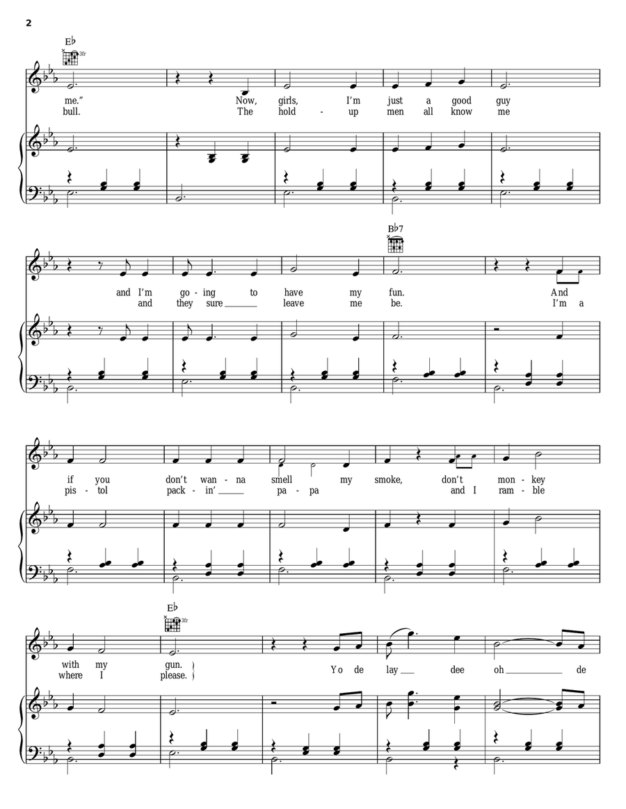 Pistol Packin' Papa Piano, Vocal, Guitar scores gallery preview page 2