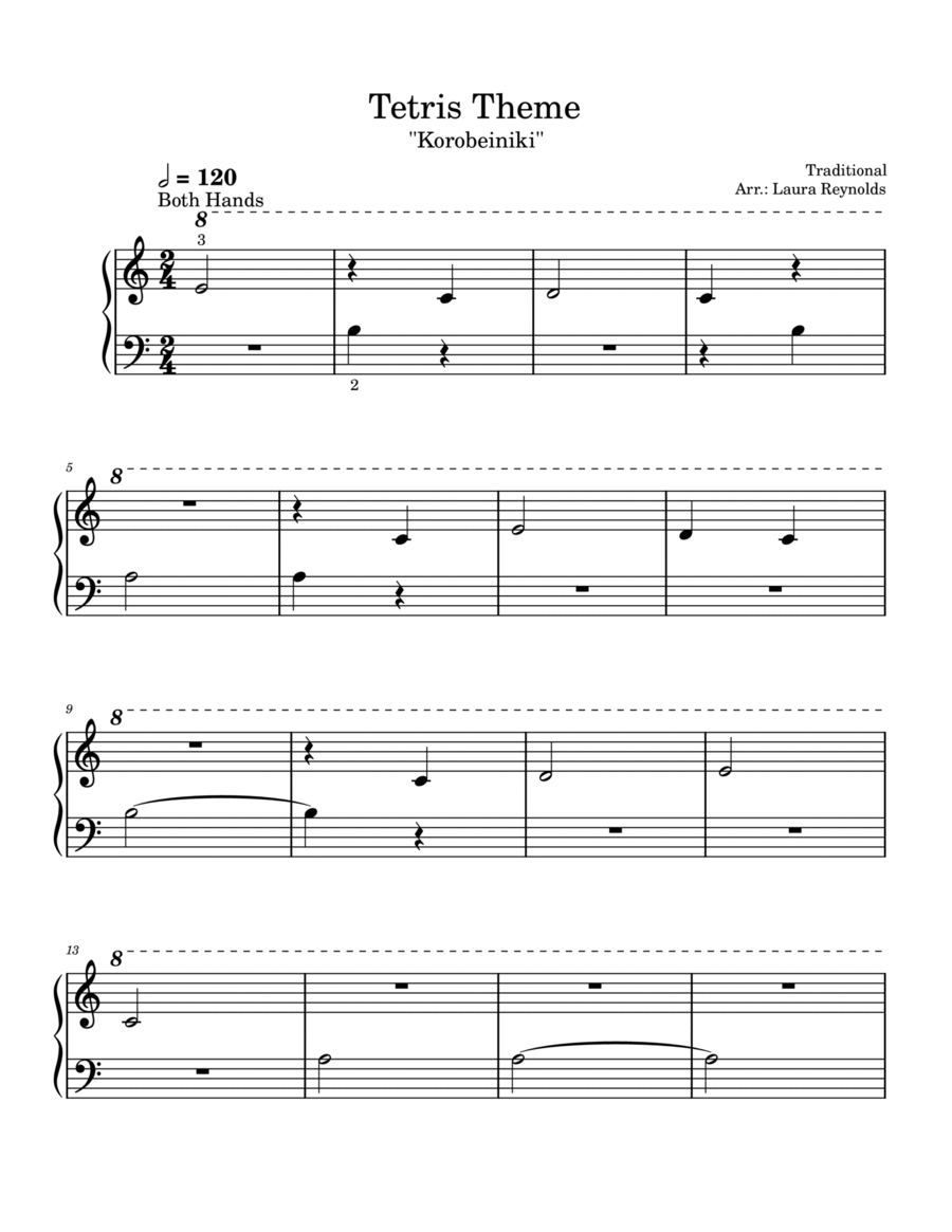 Tetris Theme | Korobeiniki Folk Song Early Beginner Level image number null