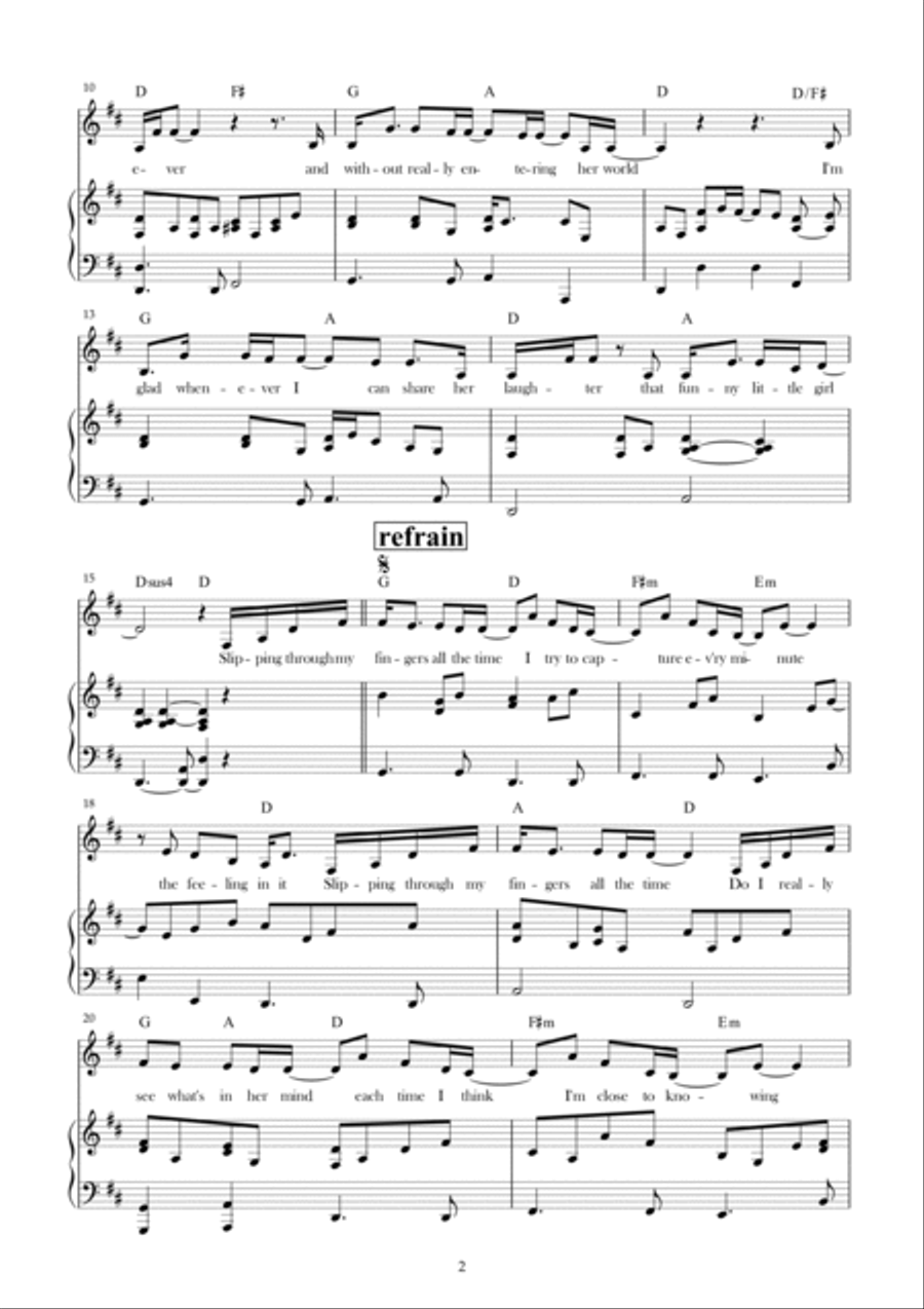Slipping Through My Fingers Voice scores gallery preview page 2
