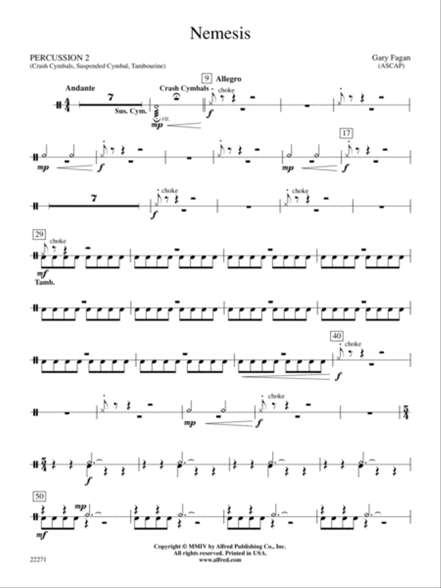 Nemesis: 2nd Percussion Concert Band scores gallery preview page 1