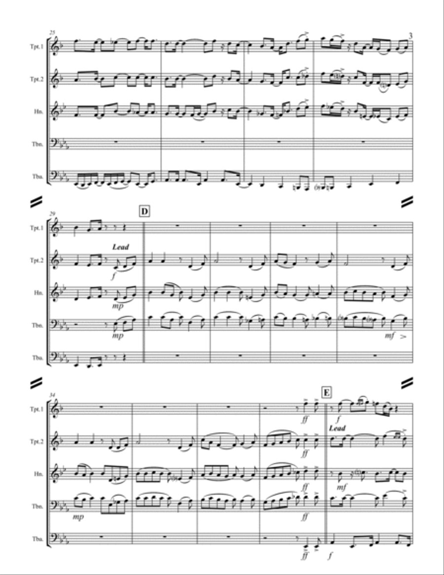 Every Time I Feel the Spirit (for Brass Quintet) Brass Quintet scores gallery preview page 4