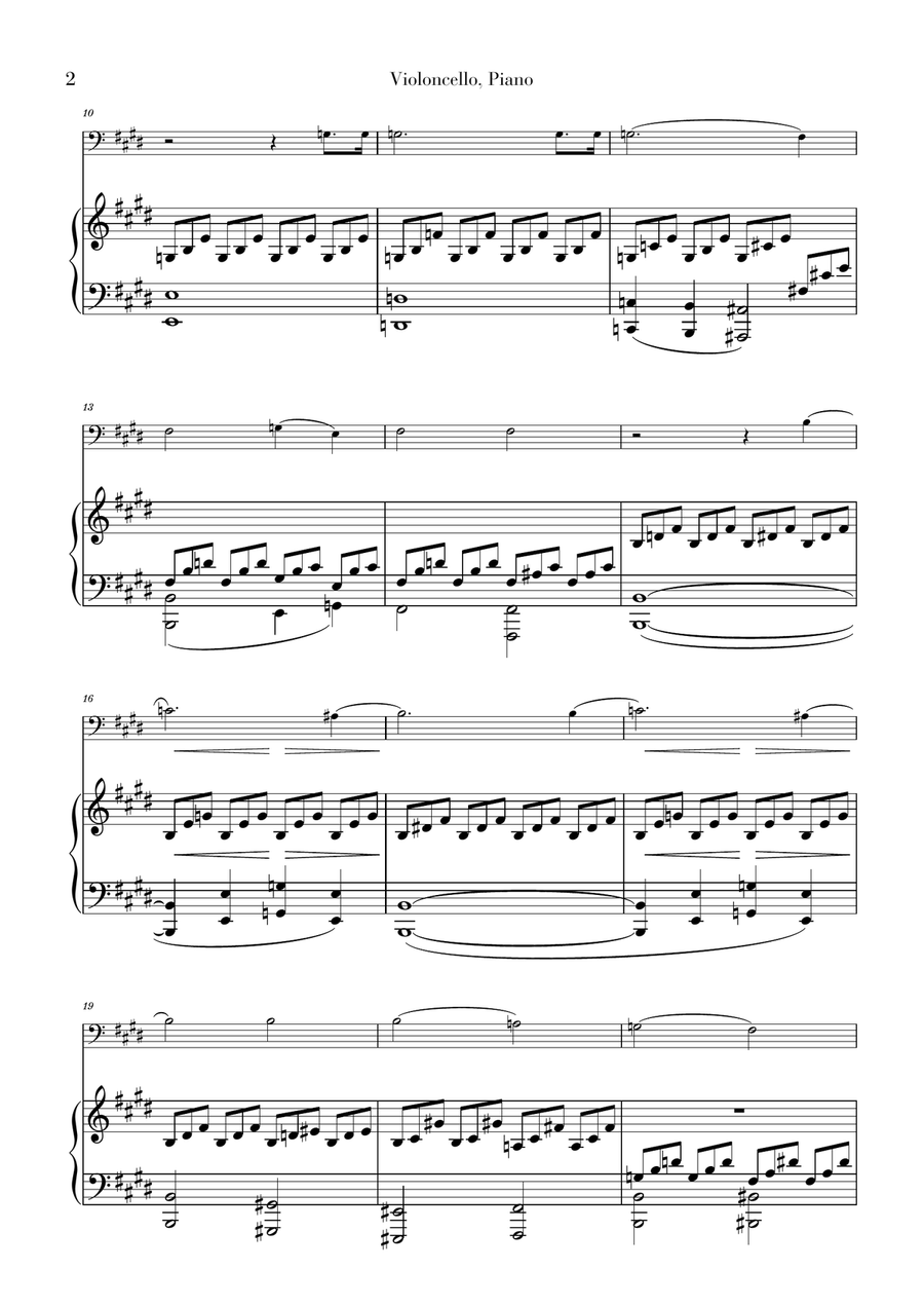 Moonlight Sonata for Cello and Piano Piano scores gallery preview page 2