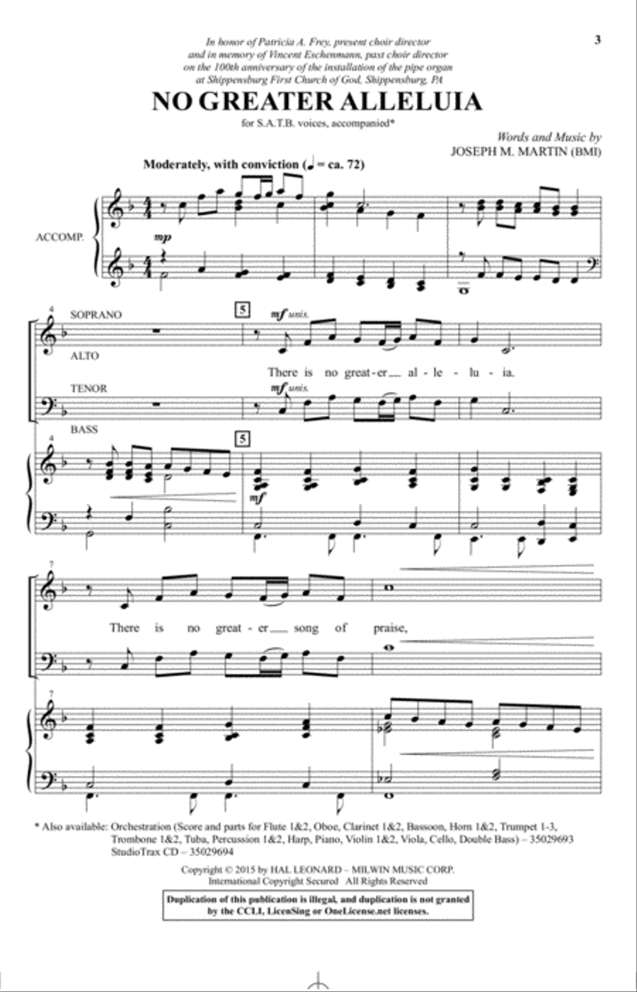 No Greater Alleluia No Greater Alleluia 4-Part scores gallery preview page 1