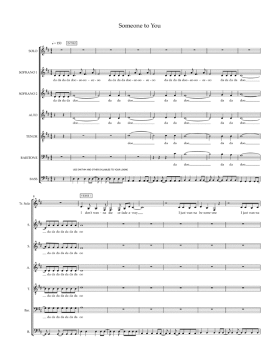 Someone To You Someone To You A Cappella scores gallery preview page 1