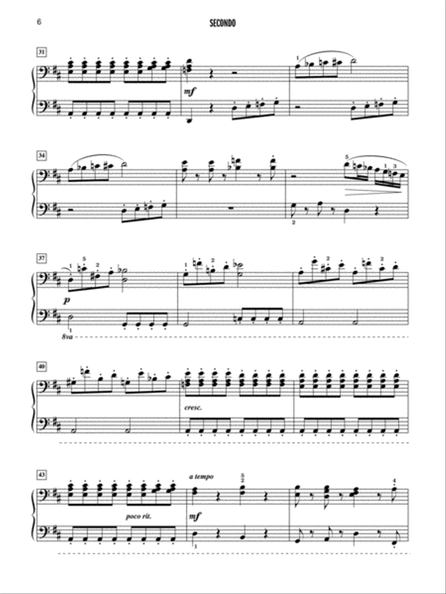 Celebrated Piano Duets, Book 5: Five Diverse Duets for Intermediate to Late Intermediate Pianists Piano Method scores gallery preview page 6