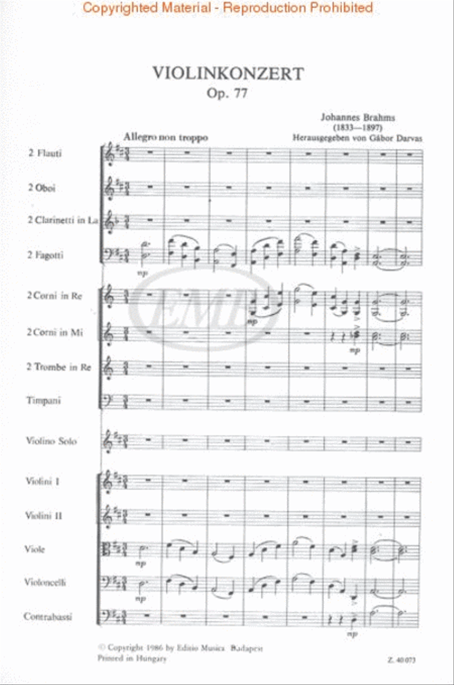 Concerto for Violin and Orchestra, Op. 77