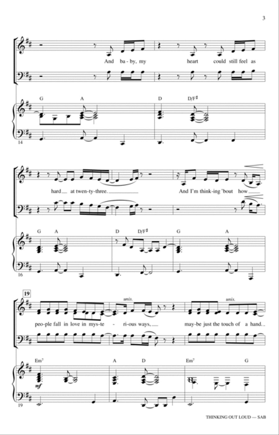 Thinking Out Loud (arr. Ed Lojeski) 3-Part scores gallery preview page 3