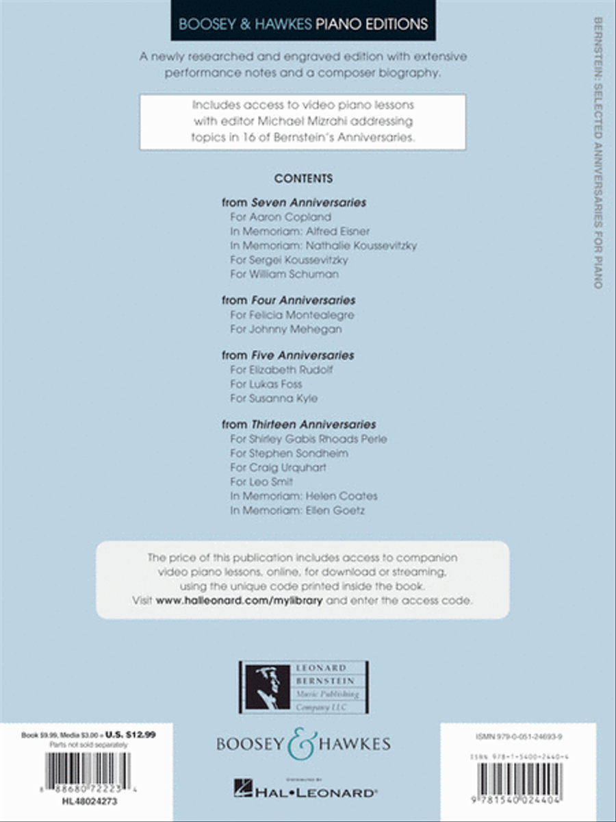Leonard Bernstein - Selected Anniversaries for Piano Piano Method scores gallery preview page 11