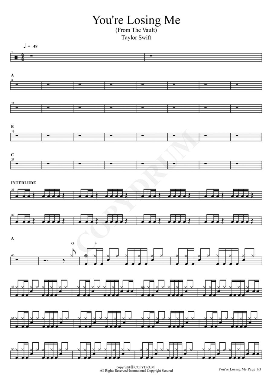You're Losing Me You're Losing Me Drum Set scores gallery preview page 1
