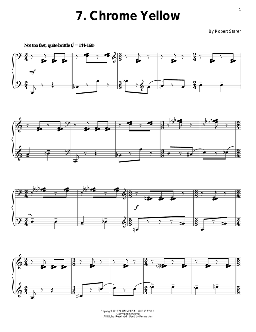 Chrome Yellow Chrome Yellow Piano Solo scores gallery preview page 1