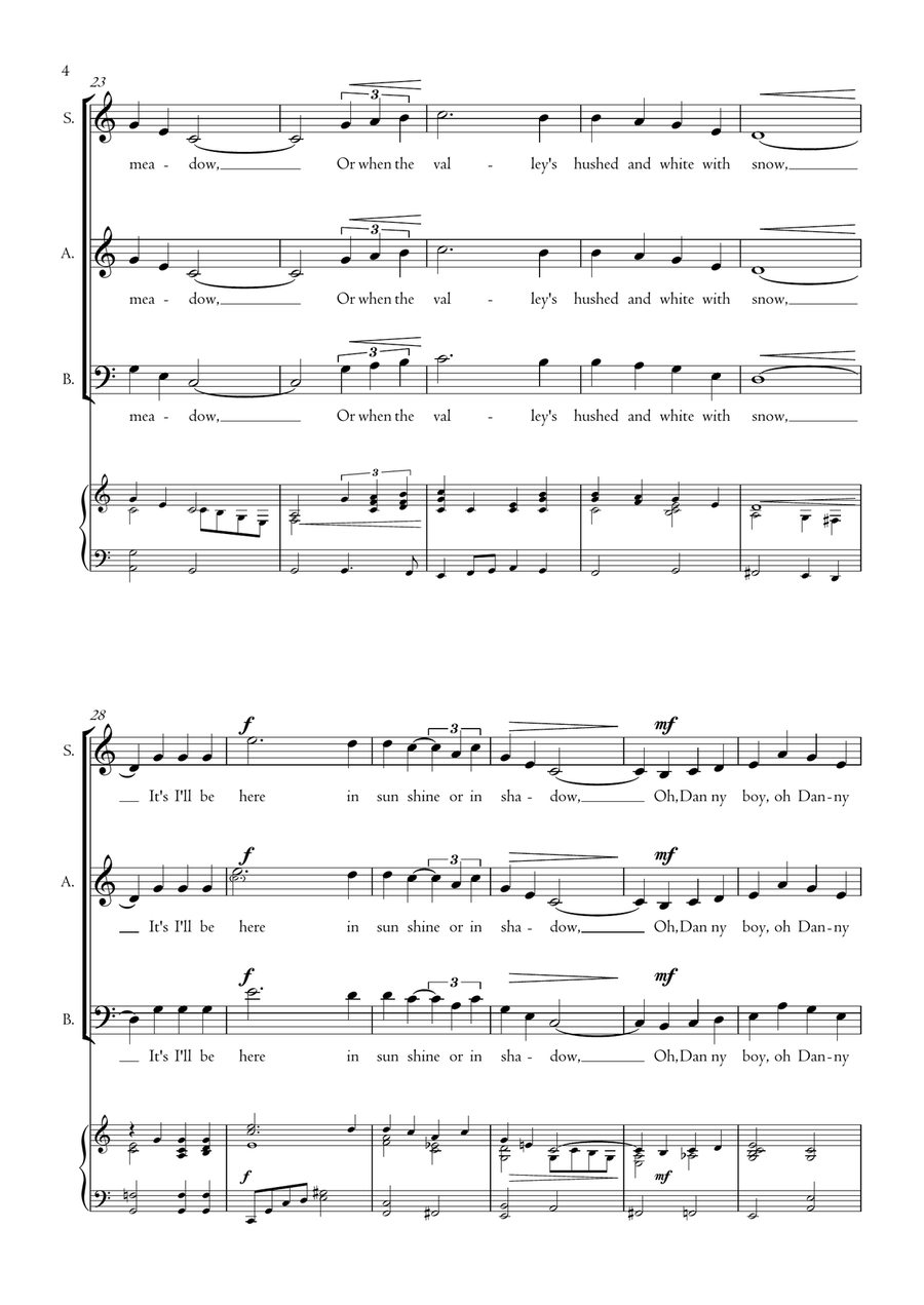 O Danny Boy O Danny Boy 3-Part scores gallery preview page 4