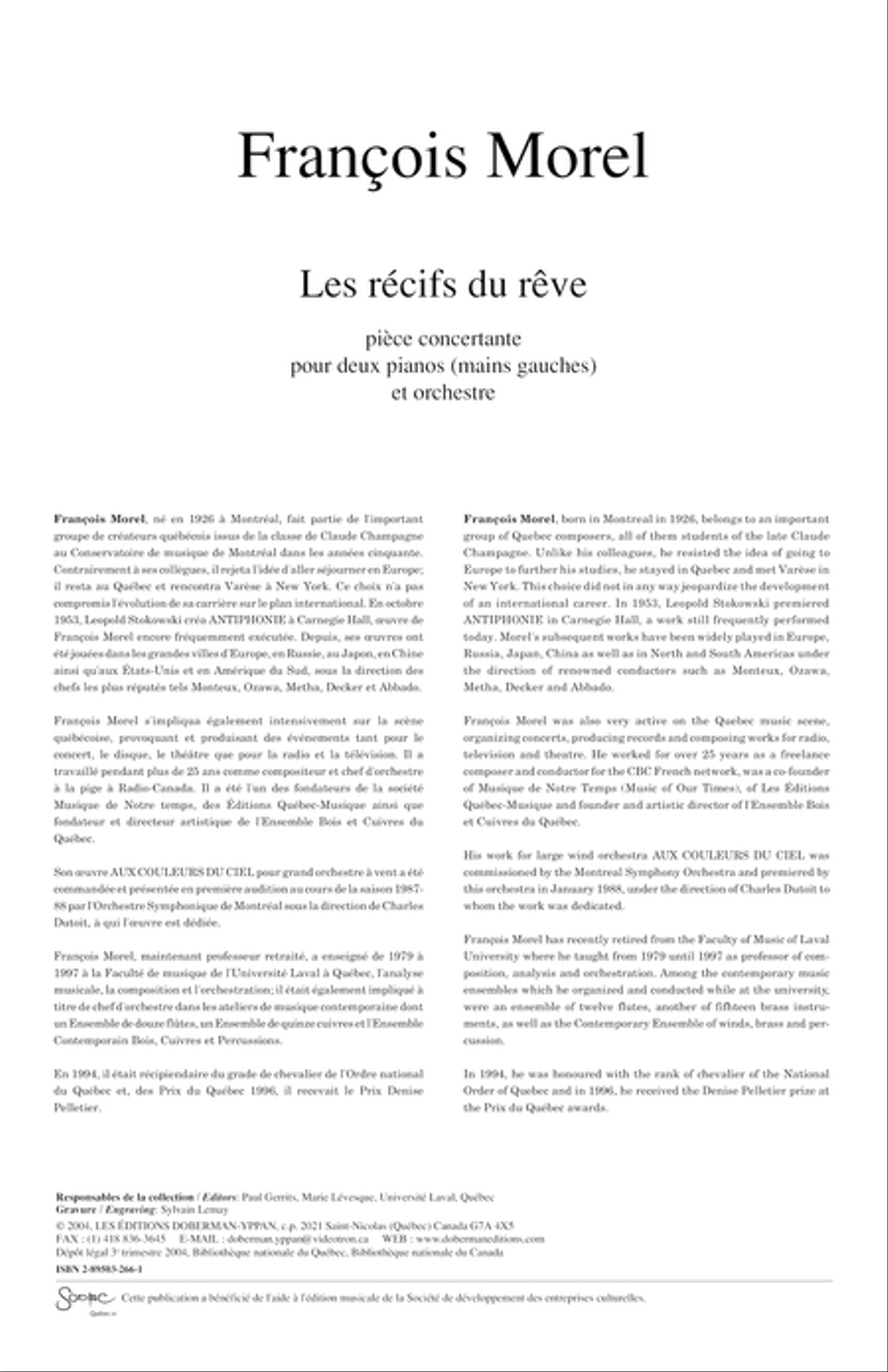 Récifs du rêve Orchestra scores gallery preview page 1