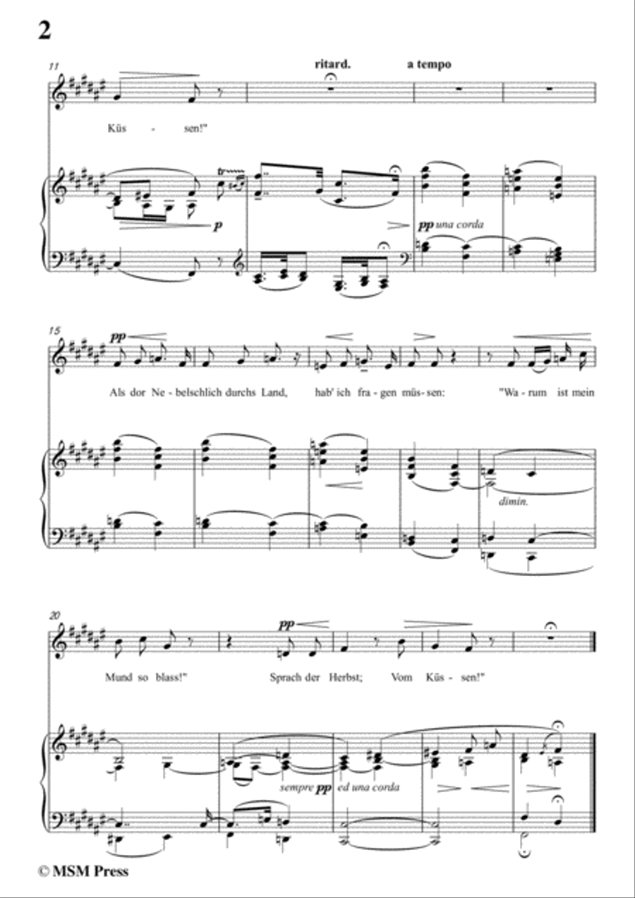 Reger-Vom Küssen in F sharp Major,for Voice and Piano Voice Solo scores gallery preview page 4
