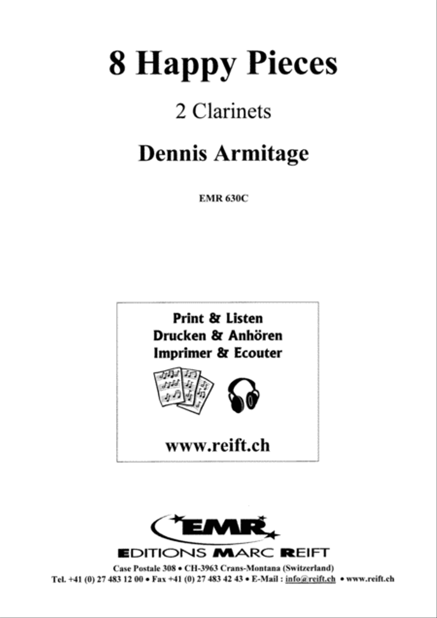 8 Happy Pieces Clarinet Duet scores gallery preview page 2