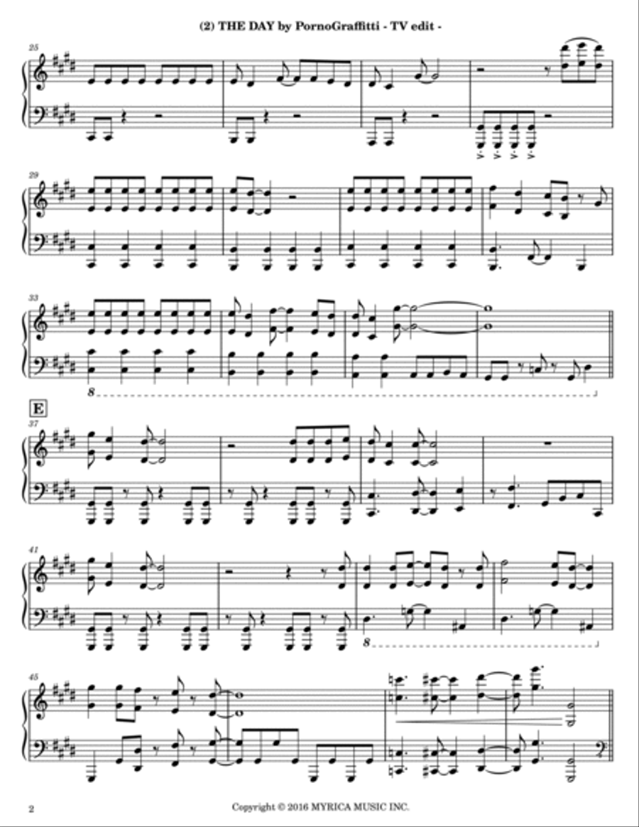 The Day Piano Solo scores gallery preview page 2