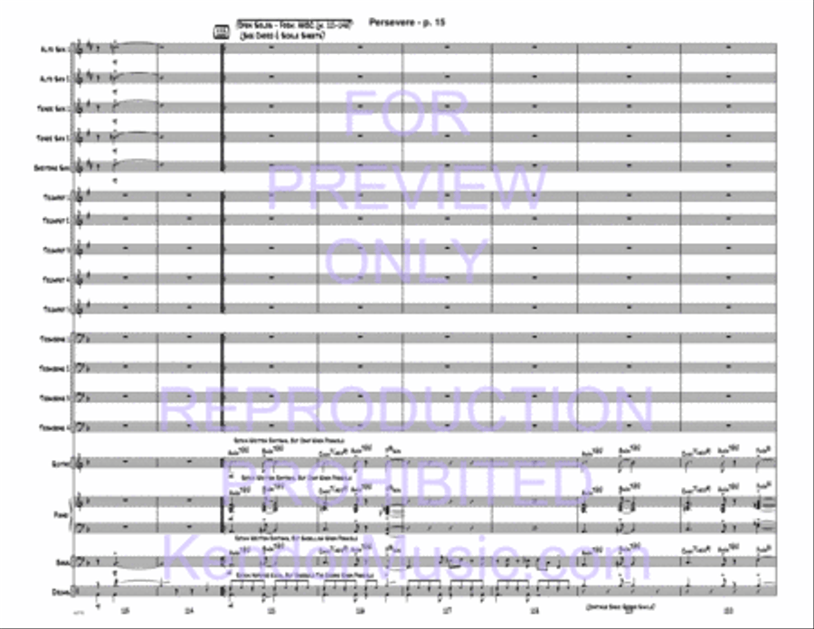 Persevere (Full Score) Jazz Ensemble scores gallery preview page 16