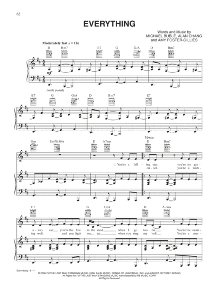 Everything Piano, Vocal, Guitar scores gallery preview page 1