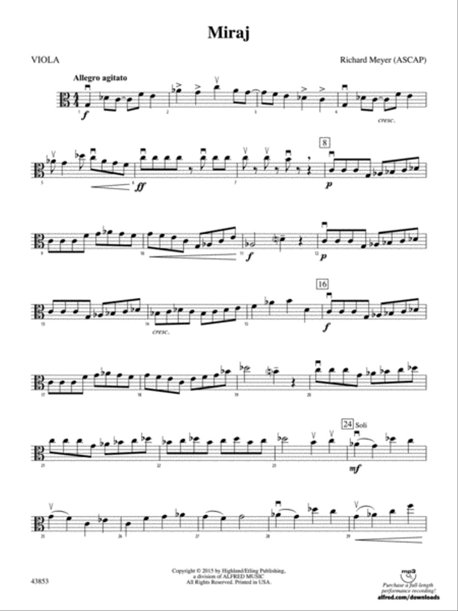 Miraj: Viola String Orchestra scores gallery preview page 1