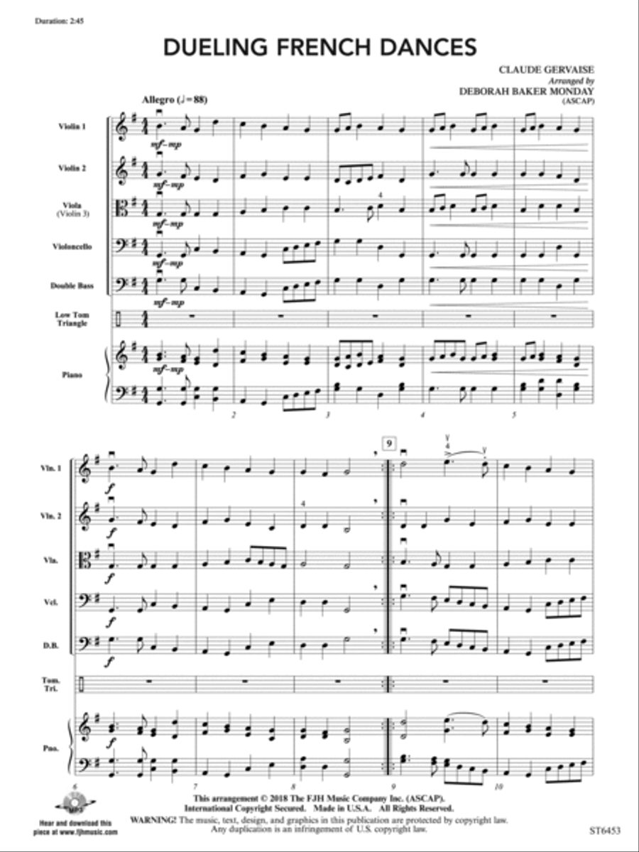 Dueling French Dances: Score String Orchestra scores gallery preview page 3