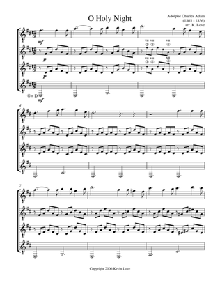 O Holy Night (Guitar Quartet) - Score and Parts