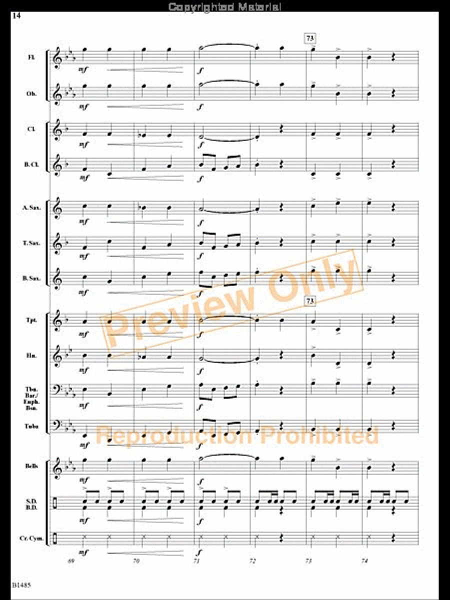 Union March Concert Band scores gallery preview page 13