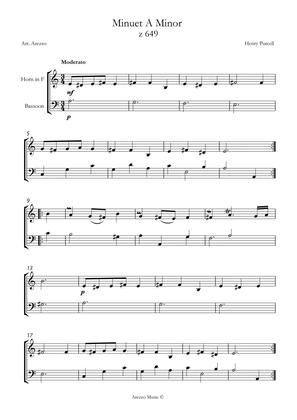 purcel minuet z 649 French Horn and Bassoon sheet music
