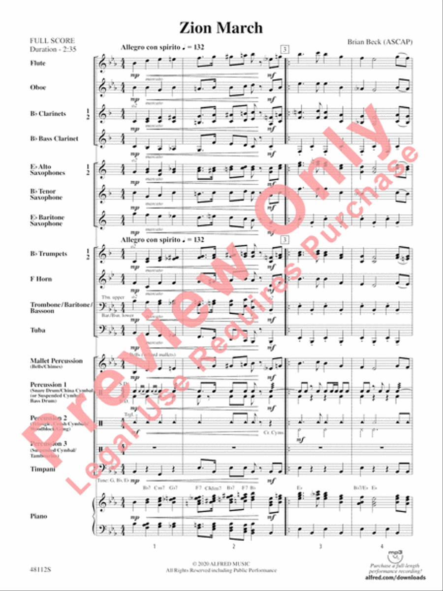 Zion March Zion March Concert Band scores gallery preview page 3