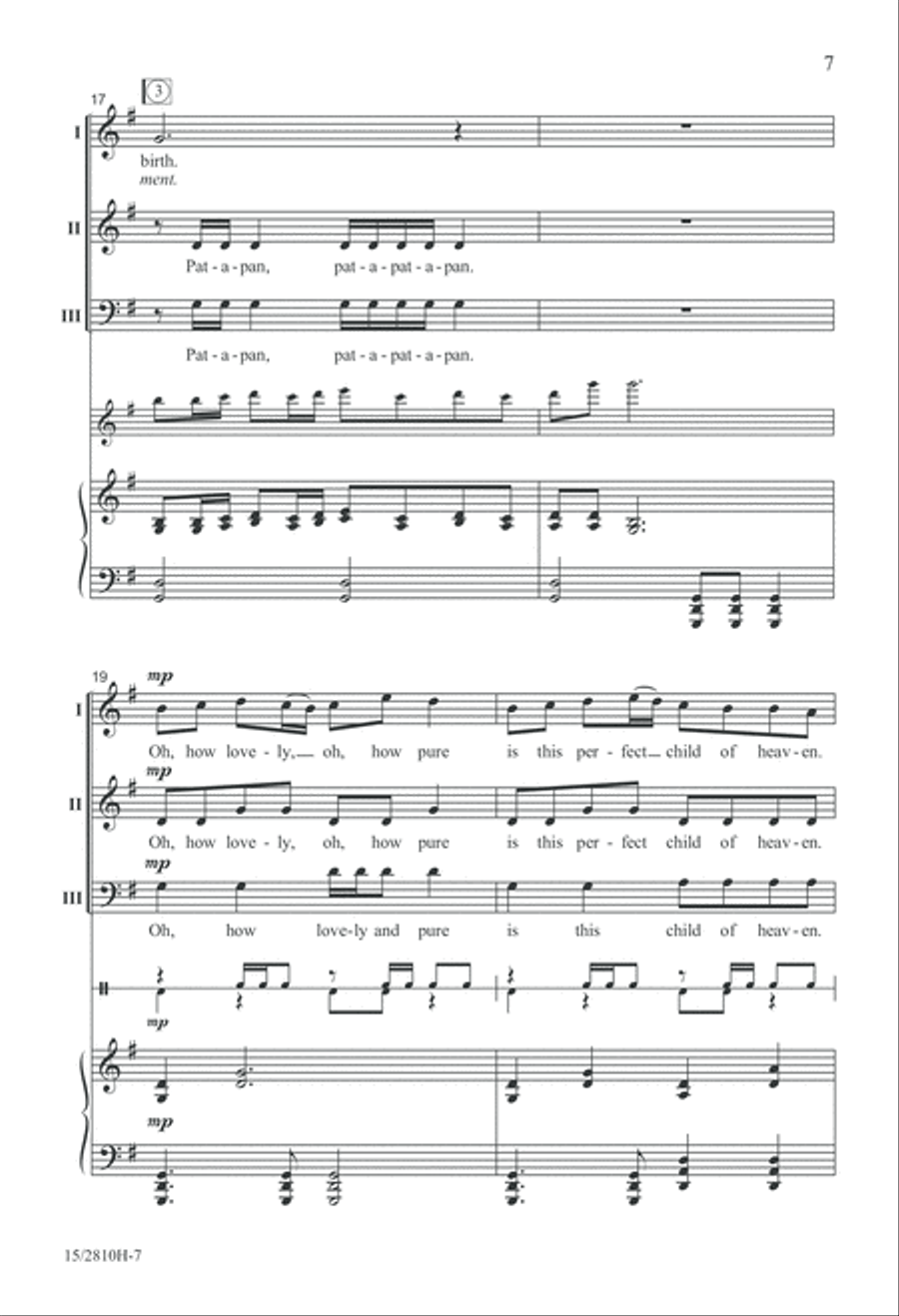 He Is Born with Pat-a-pan 3-Part scores gallery preview page 8