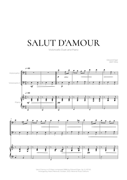 Salut D’amour (Cello Duet and Piano) - Edward Elgar image number null