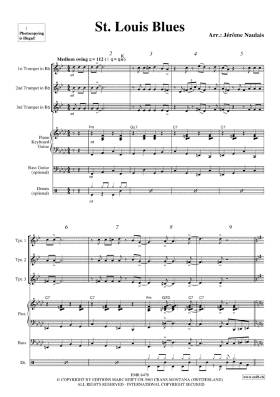 St. Louis Blues Trumpet Trio scores gallery preview page 3