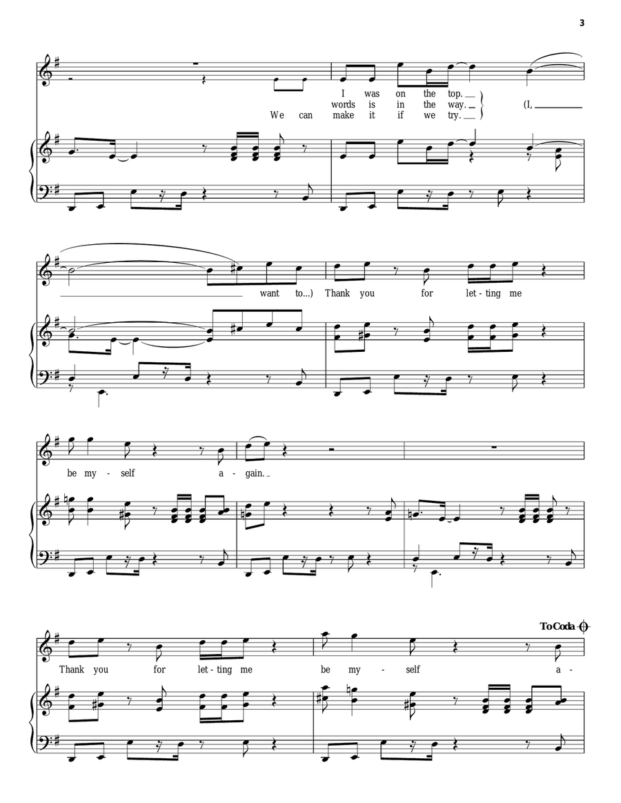 Thank You (Falletinme Be Mice Elf Again) Acoustic Guitar scores gallery preview page 3