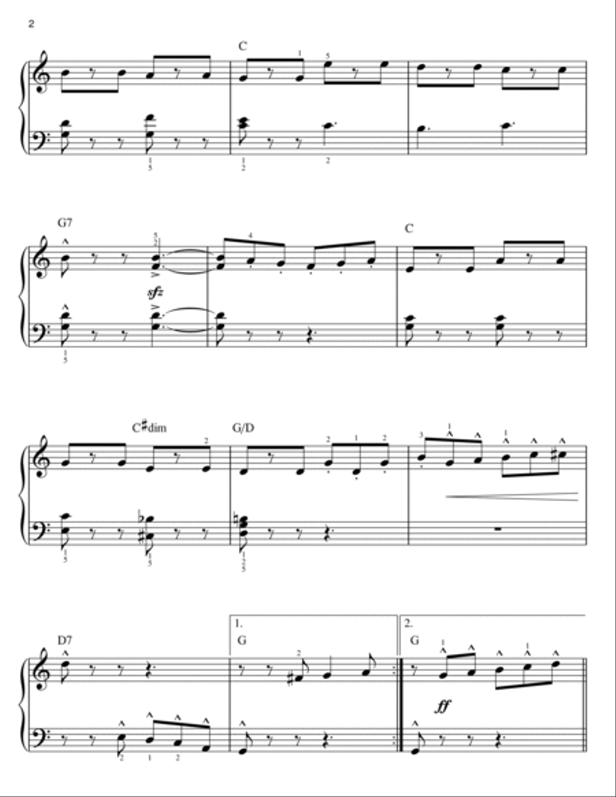 Semper Fidelis (arr. Phillip Keveren) Easy Piano scores gallery preview page 2
