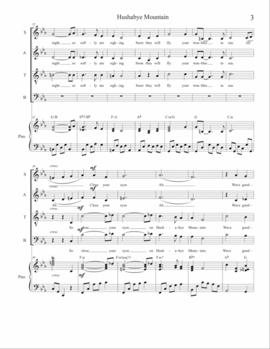 Hushabye Mountain 4-Part scores gallery preview page 3