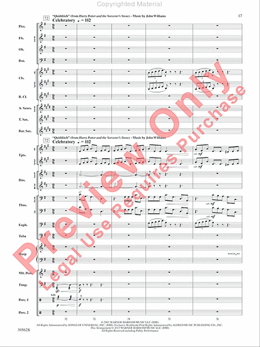 The Complete Harry Potter Concert Band scores gallery preview page 18