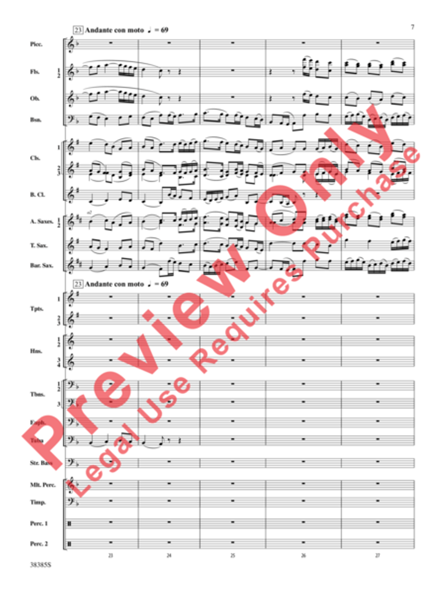 Fantasia on the Alleluia Hymn Concert Band scores gallery preview page 26