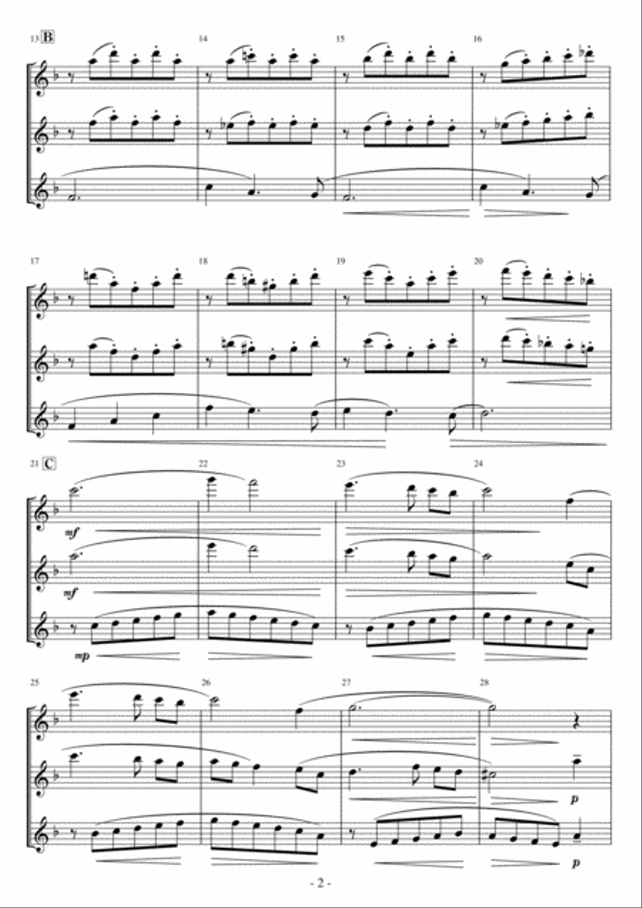 Breakfast At Tiffany's Theme from the Paramount Picture BREAKFAST AT TIFFANY'S Woodwind Trio scores gallery preview page 2