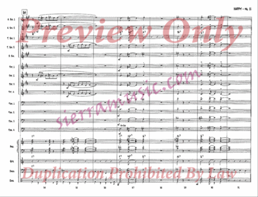 Happy (from One Foot in the Swamp) Jazz Ensemble scores gallery preview page 12