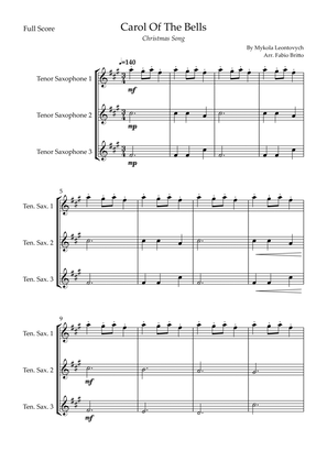 Carol Of The Bells (Christmas Song) for Tenor Saxophone Trio