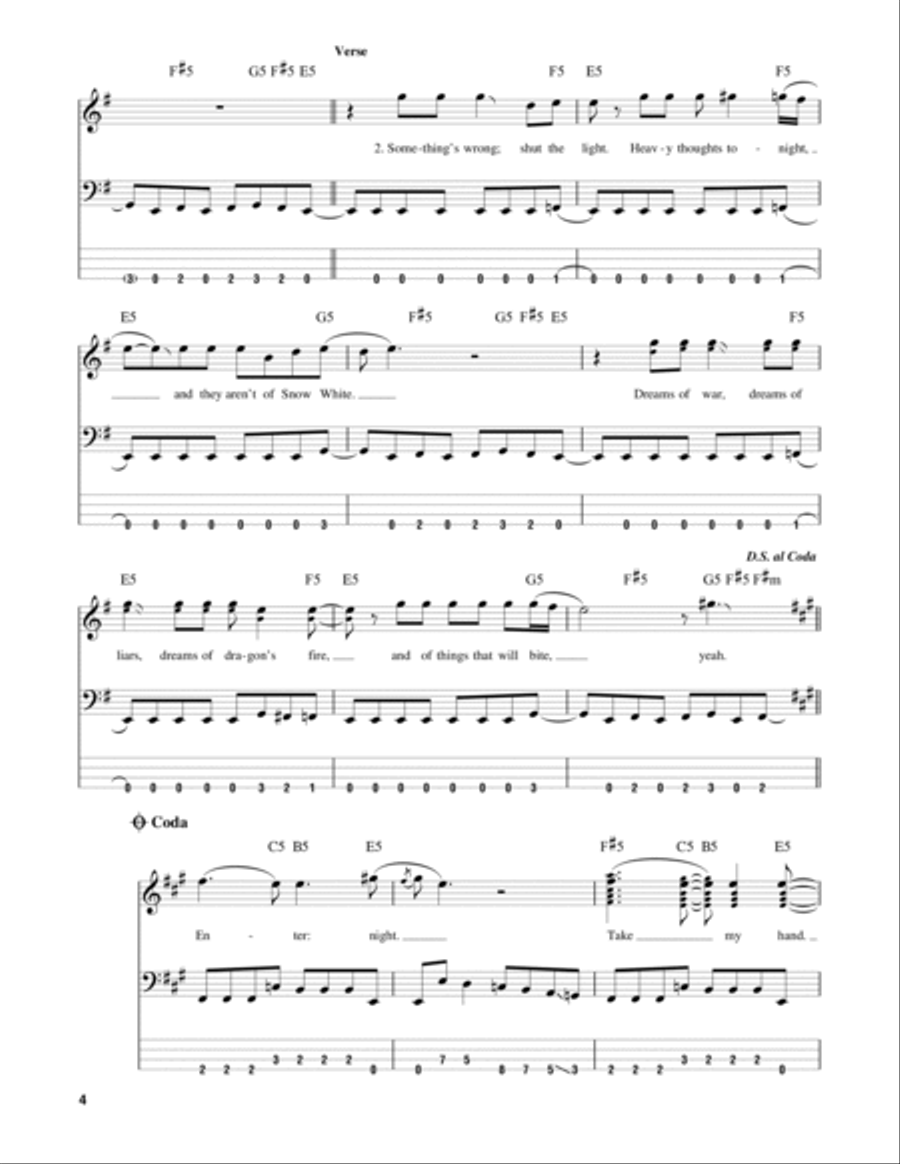 Enter Sandman Guitar Tablature scores gallery preview page 4