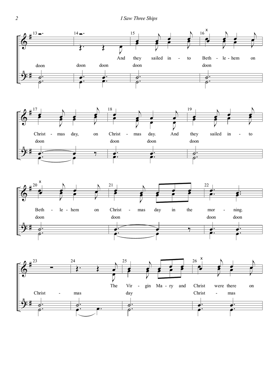 I Saw Three Ships I Saw Three Ships SSAA scores gallery preview page 2